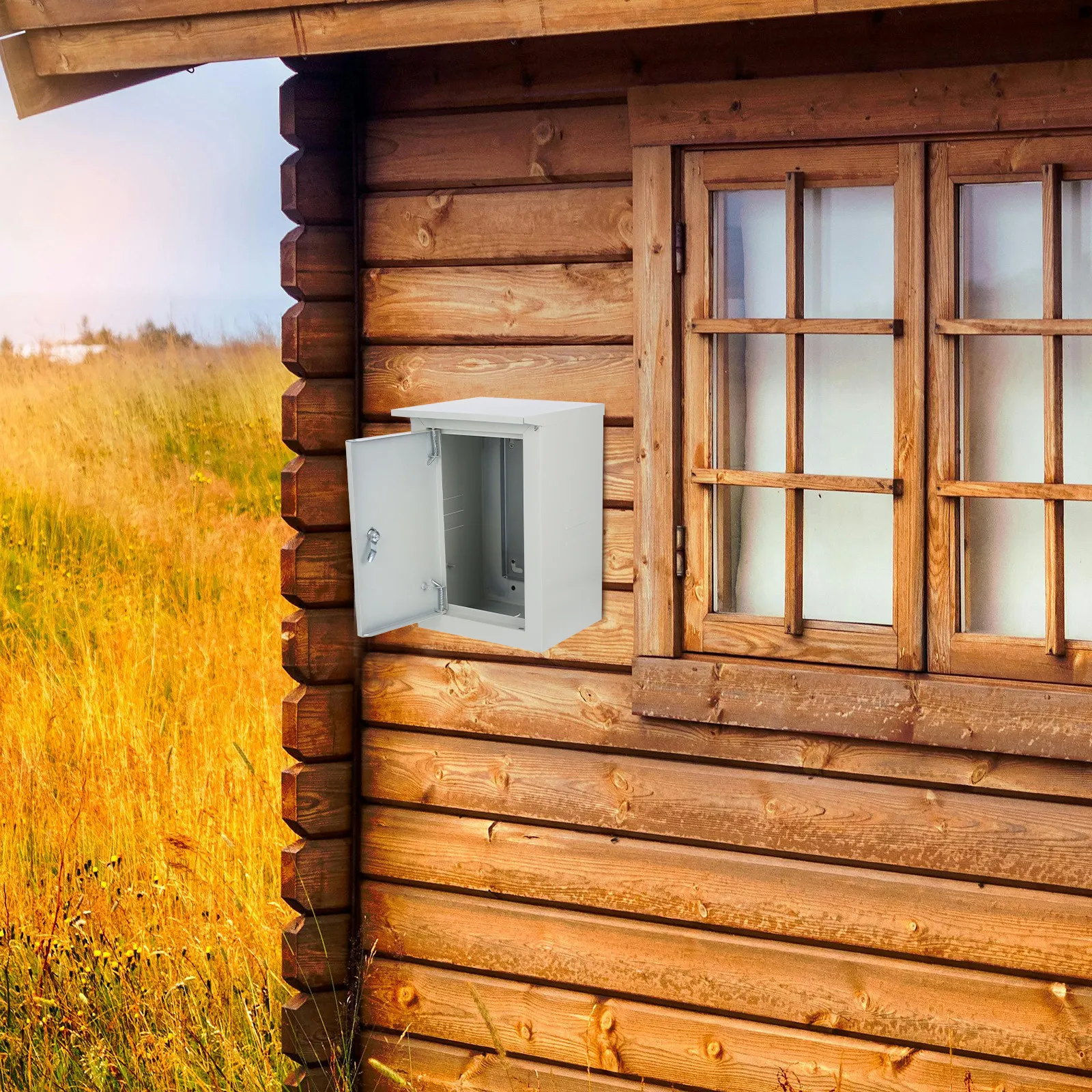 Outdoor Junction Box Wall Mounted Metal Electrical Box Weatherproof Power Distribution Enclosure Large Capacity Cable Connection