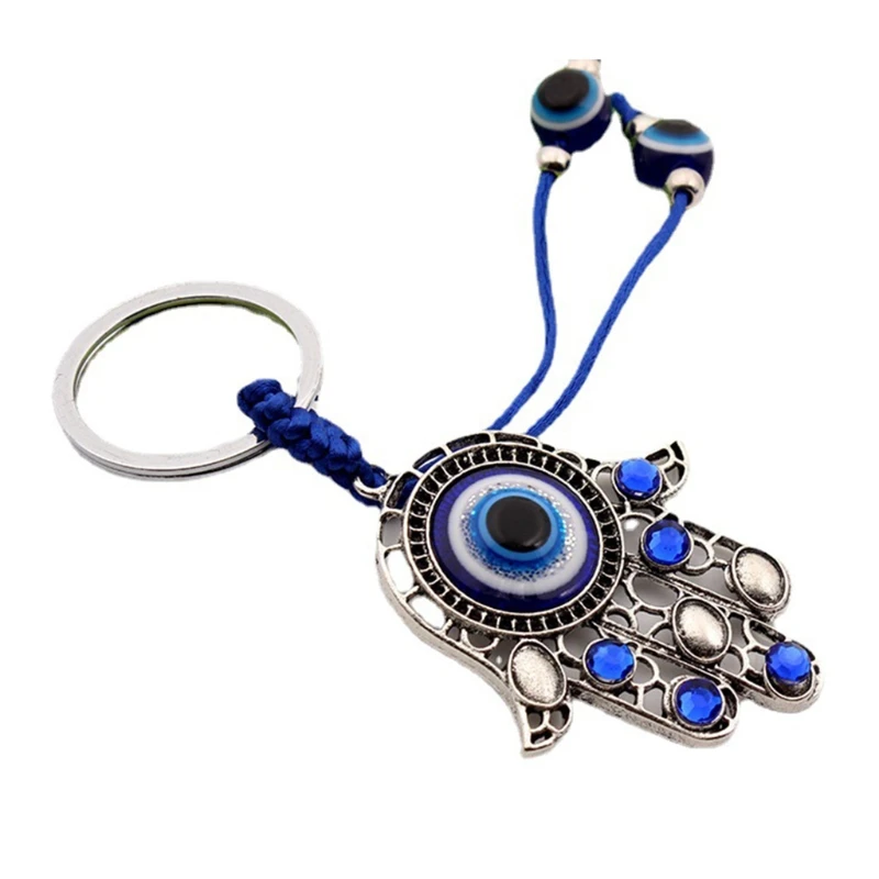 Turkish Blue Eye Amulets Wall for Protection Hanging Lucky Pendant Hamsa Hand Keychain Car Home Garden Decorations