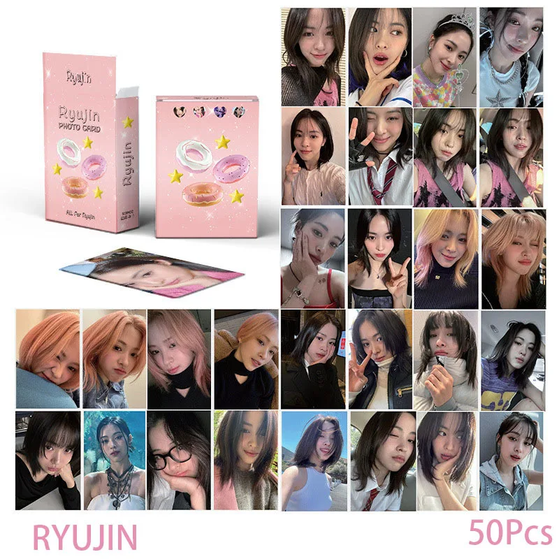 50pcs/set KPOP ITZY Album Laser Small Card LOMO Card YEJI Lia RYUJIN CHAERYEONG YUNA Girl Gift Postcard Glitter Photo Card