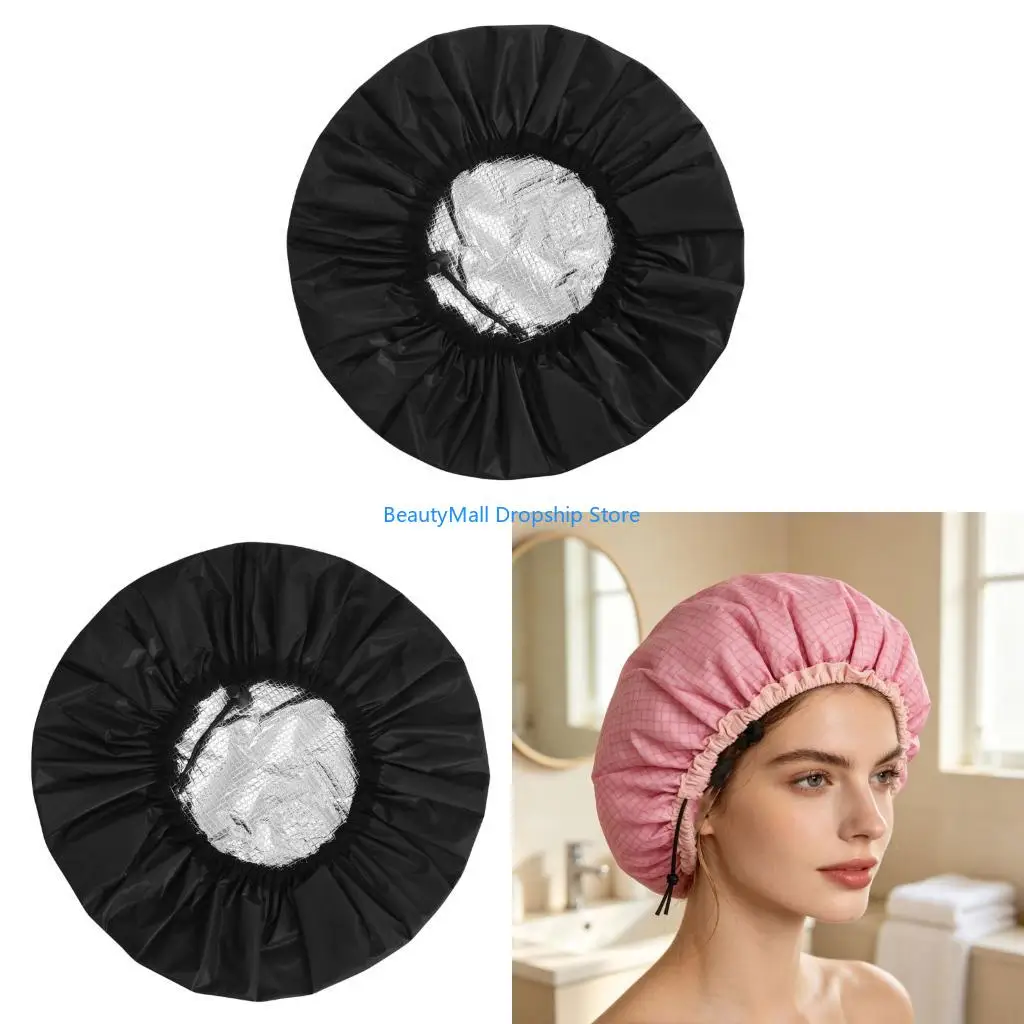 40JD Adjustable Waterproof Hair Cap for Shower Coverage and Hair Masks Thermal Cap