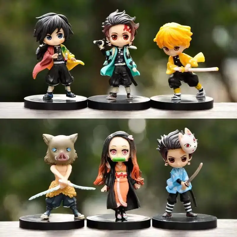

New Demon Slayer Blind Box Kamado Tanjiro Figure Nezuko Doll Zenitsu Agatsuma Standable Desktop Display Desktop Kids Toys Gift
