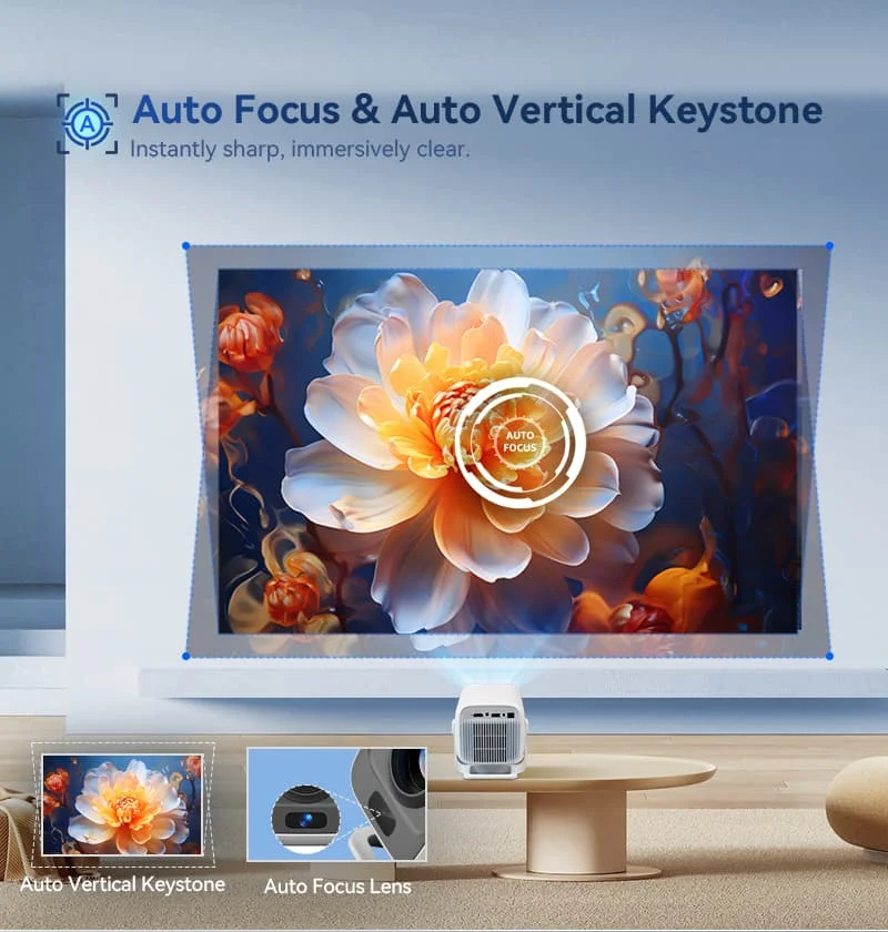 2025 DITONG X3Plus HD projector 1080P support 4K WIFI6 BT5.2 Android projector Auto-focus Auto-keystone Home theater projector