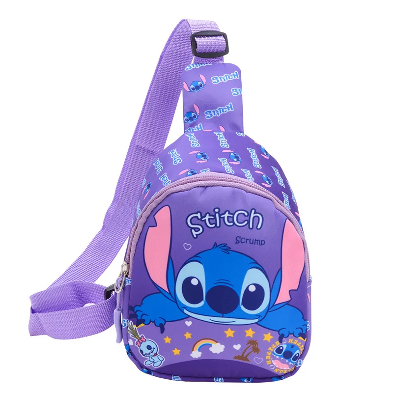 New Stitch & Angel Sling Chest Bag Cartoon Anime Crossbody Bag Fashionable Casual  for Kids Travel Shoulder Bag with Coin Purse