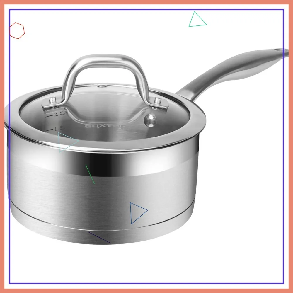 

Профессиональная кастрюля для соуса из нержавеющей стали с крышкой, индукционная посуда, основание с быстрым нагревом, 2,5 литра для домашних повара