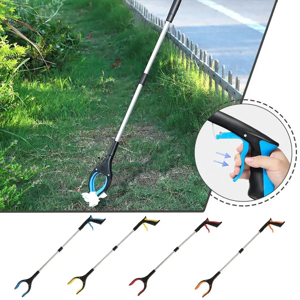 32.7 Inch Foldable Trash Picker Grabber Light Weight Reacher Tool Extension Arm Long Handled Garbage Picker Claws