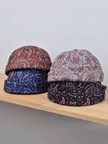 Vintage Brimless Hat Breathable Bohemian Style Beanie Caps Cotton Unisex Adjustable Docker Cap Men Women Adjustable Hip Hop Hats