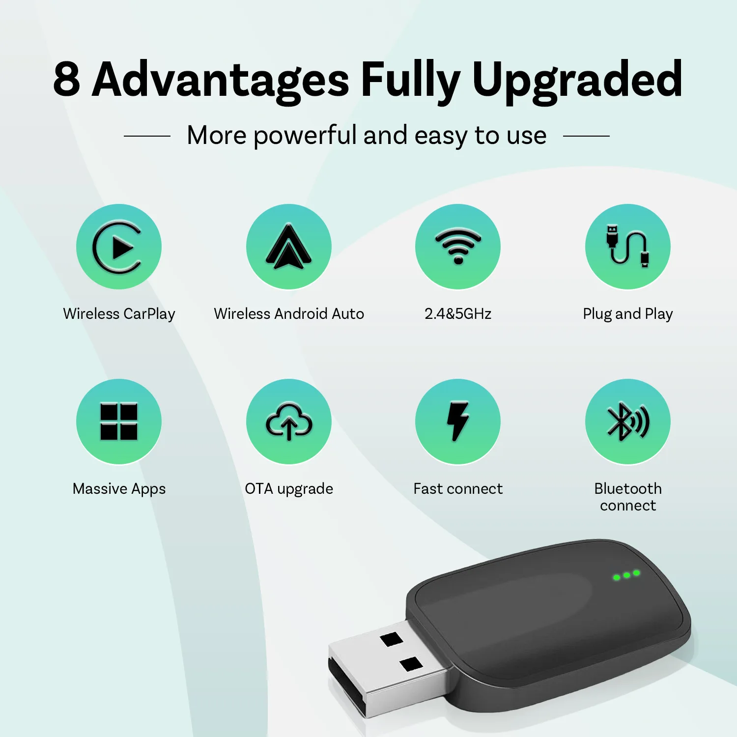 2025 محول Carplay اللاسلكي الجديد Android Auto 2in1 صندوق صغير ذكي WIFI أنظمة CarPlay اللاسلكية للسيارة الذكية #3