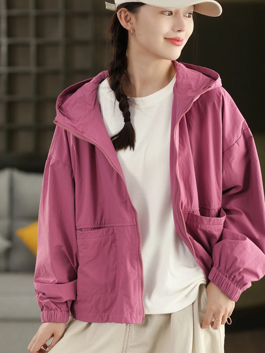 

Ретро-кардиган женский с капюшоном, 100% хлопок, двухслойный, с длинными рукавами, широкий, на молнии, с регулируемым низом, модный...