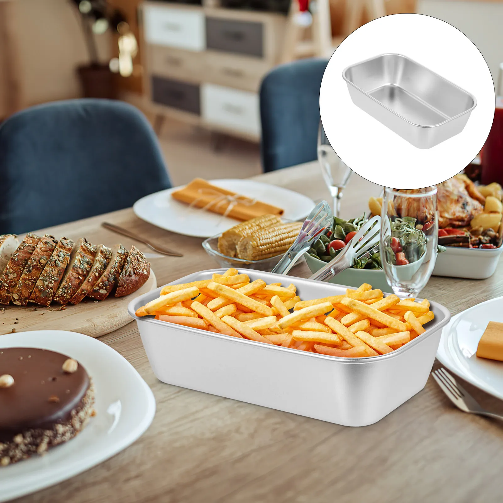 Tazón para Mezclar Ensaladas de Acero Inoxidable, Tazón para Aperitivos y Postres, Fácil de Limpiar, Utensilio de Cocina, Contenedor para Snacks