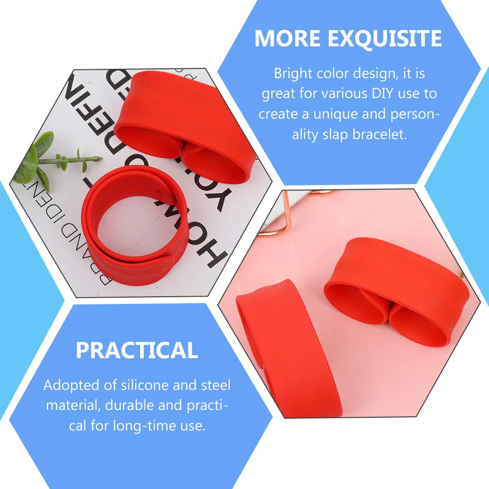 

4 Pcs Silicone Bracelet Kids Slap Bracelets Girl Toy Wristband Birthday Party Favors Gifts Bulk Christmas Clapping