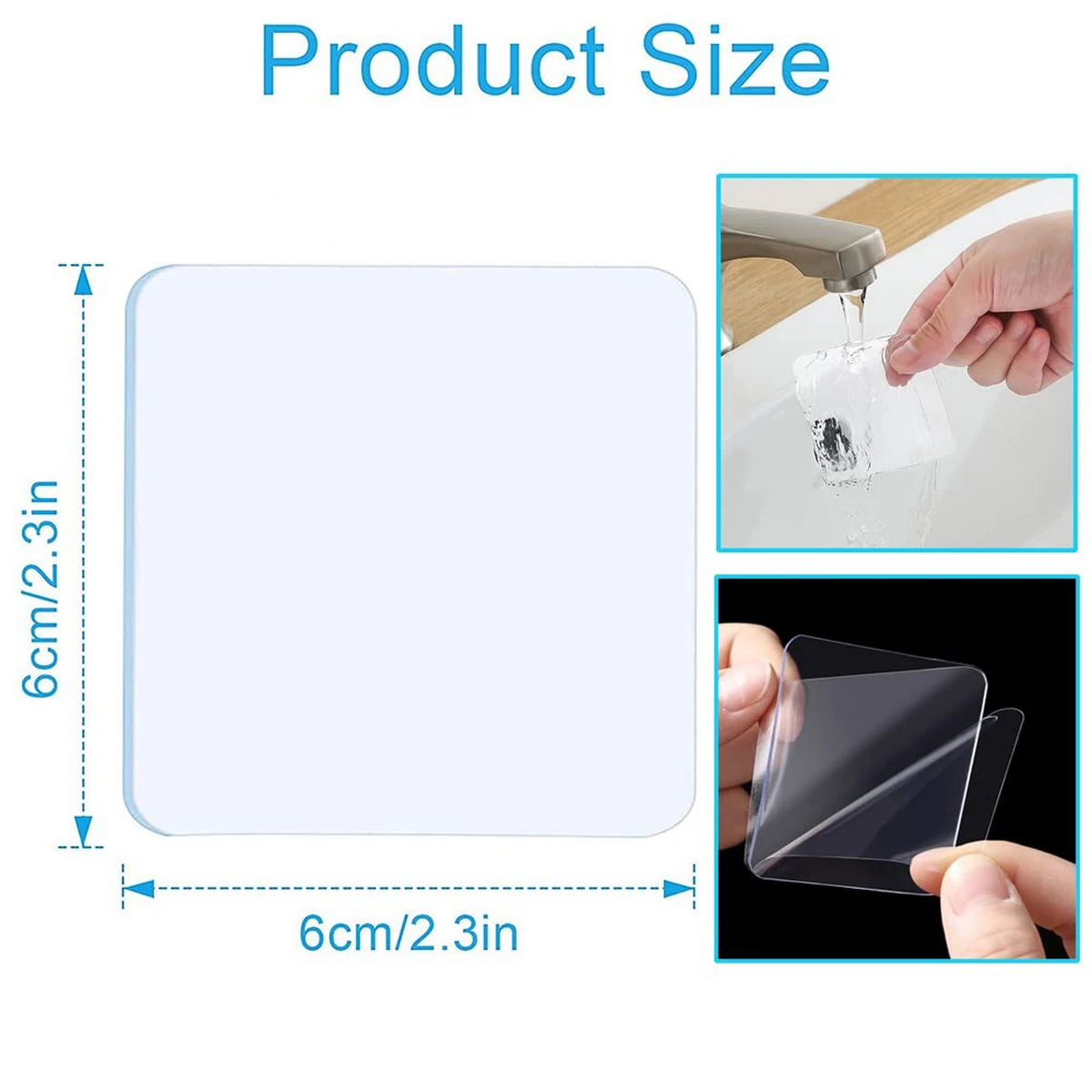 Transparent Double-Sided Adhesive Hooks Traceless Wall-Mounted No-Drilling Sticky Hanging Strips Magic Organizer for Home Use