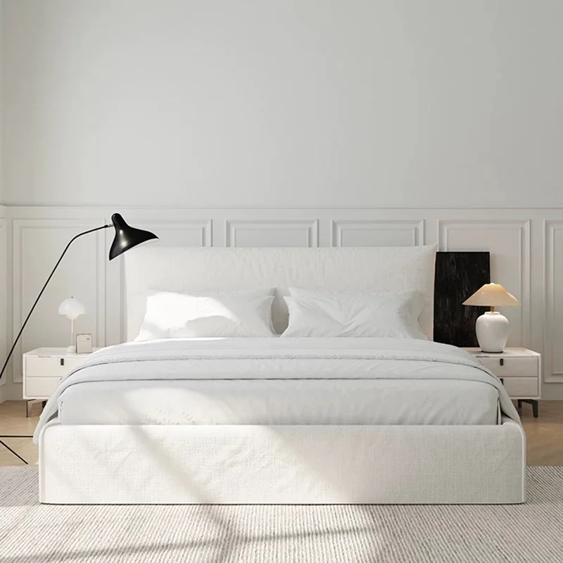 

For New Design Fabric Platform Wooden Queen Size Bedroom Furniture Modern Luxurious Velvet Fabric King Size Bed