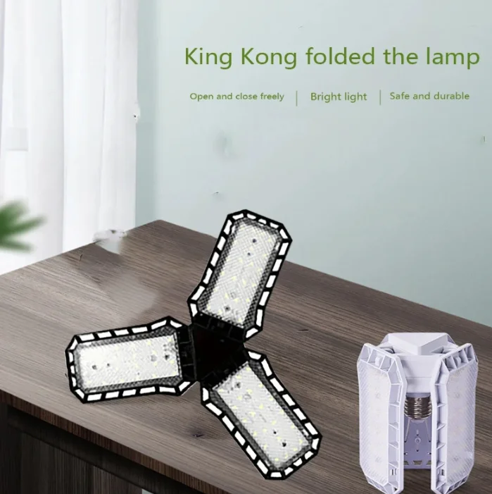 Adjustable LED garage lamp |3 panel ceiling lamp design sunlight deformable home/workshop/basement decoration lighting