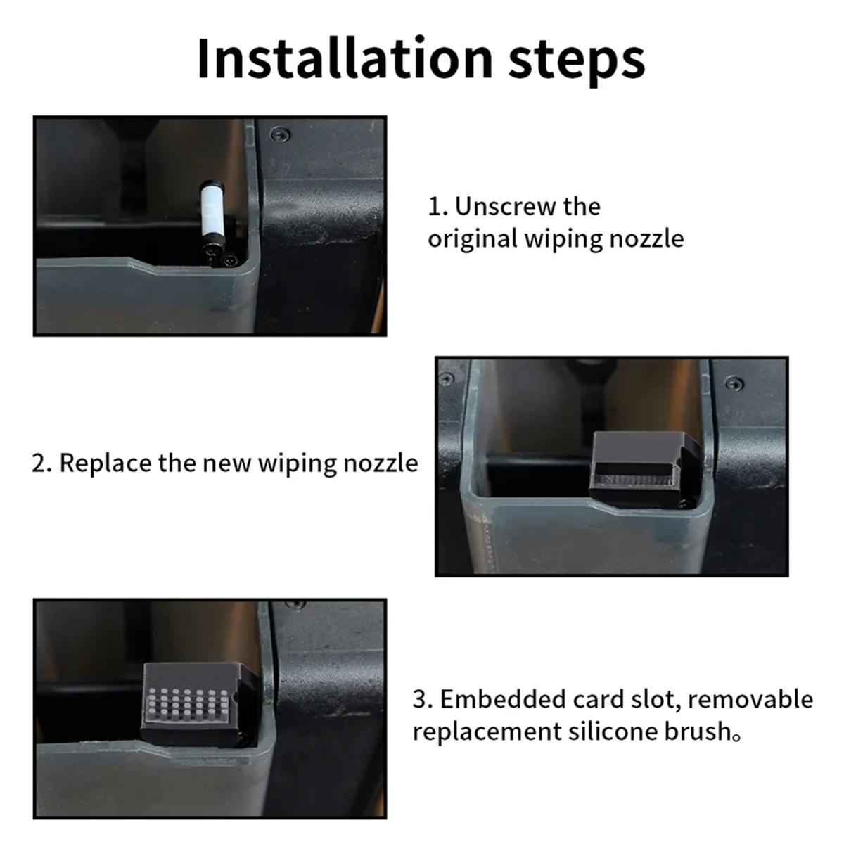 

ABNJ Высокое качество для Bambu-Lab P1P P1S X1 X1C насадки стеклоочиститель силиконовые щетки скребберы очиститель печатающей головки 3 шт.