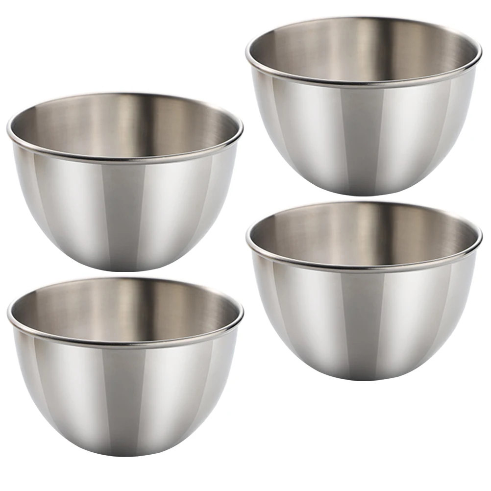 

4pcs Stainless Steel Sauce Cups Small Kitchen Supplies Metal Kitchen Supplies Decorative Bowls Snack Dishes Condiment Bowls