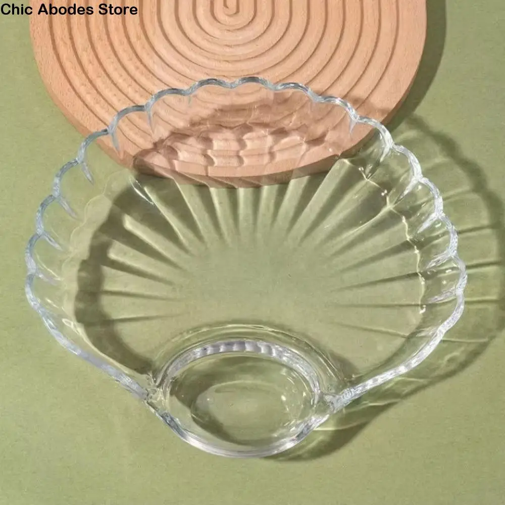 

Transparent Dumpling Dish Shell Shaped with Vinegar Discs Glass Separating Plates Multi-functional Heat-resistant