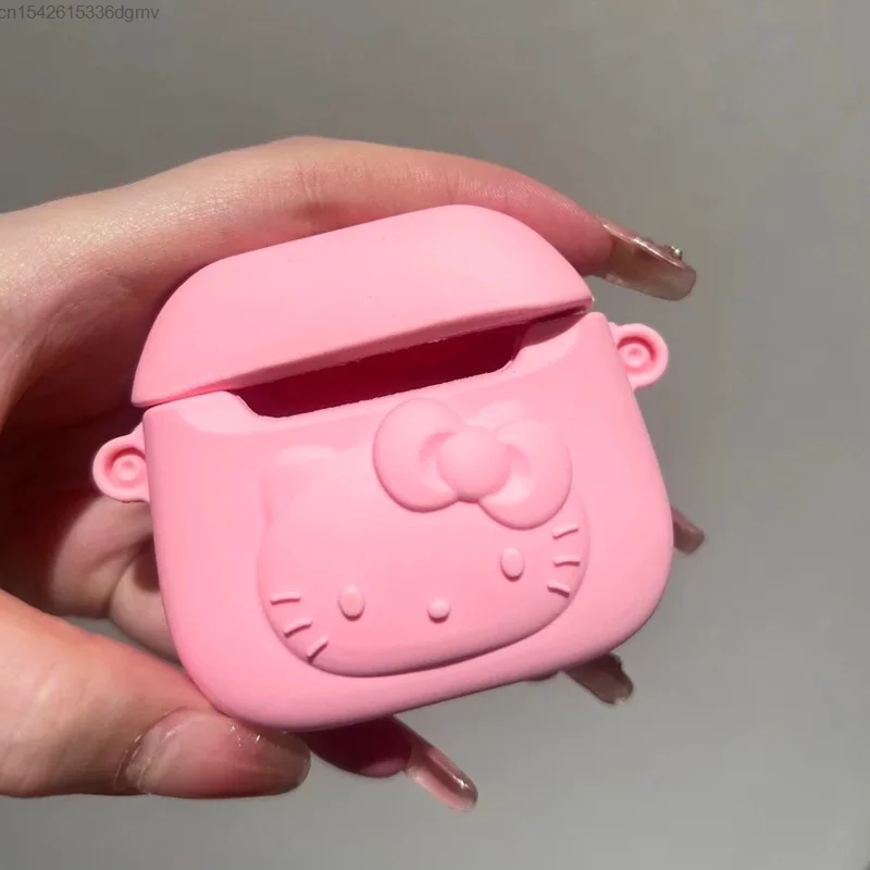 Sanrio Hello Kitty Cartoon 3D Wireless Bluetooth Case For AirPods Pro 1 2 3 New Pink Kawaii Anime Airpods Cover Yk2 Aesthetic