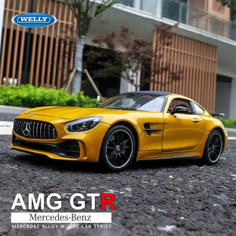 Welly 1:24 Mercedes Benz AMG GT R Alloy Sports Car Model Diecasts Metal Toy Racing Car Vehicles Model Simulation Childrens Gifts