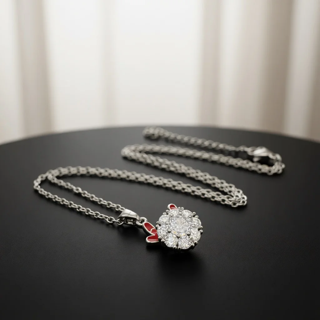 Charming Rotatable Windmill Shape Necklace Sparkling Zircon Hollow Cut‑Out Design Delicate Fashion Jewelry Ornament for Women