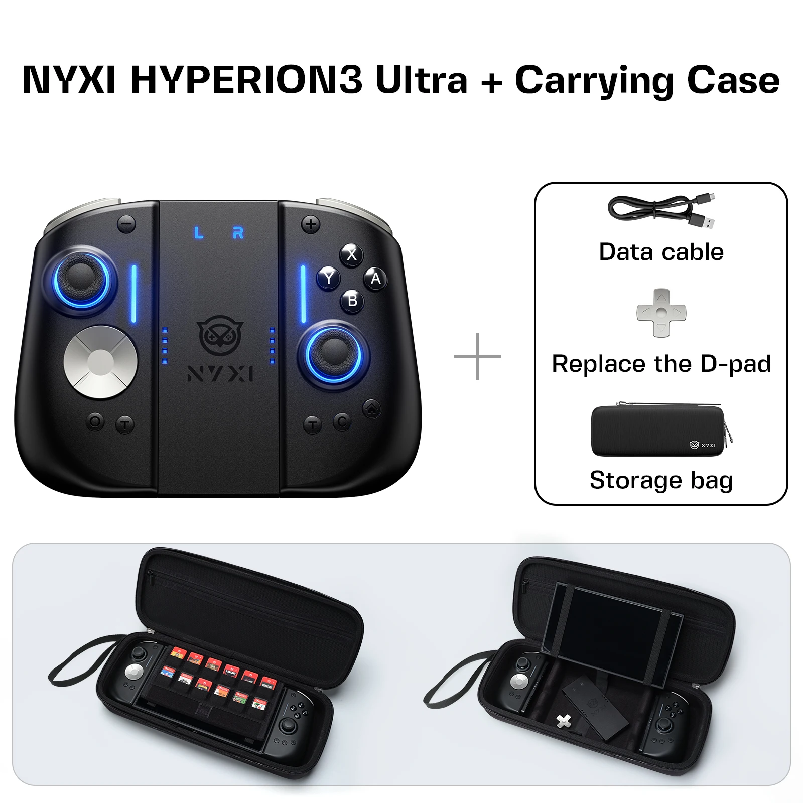 NYXI Hyperion 3 Ultra Wireless JoyPad & Carrying Case Bundle for Switch 2, HD2 Vibration, TMR, Mouse Mode, NFC, RGB Turbo
