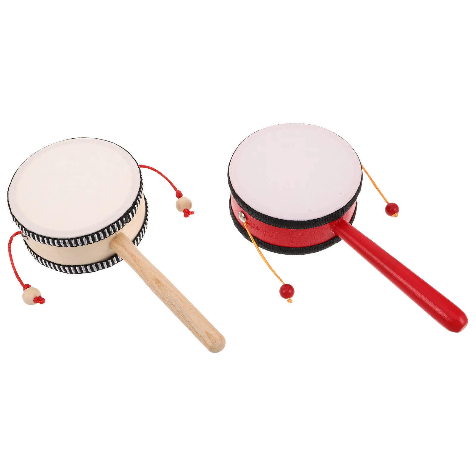 

2pcs Kids Percussion Instruments 4 Inch Handheld Wooden Drum Musical Montessori Toddler Music Instruments For Dance