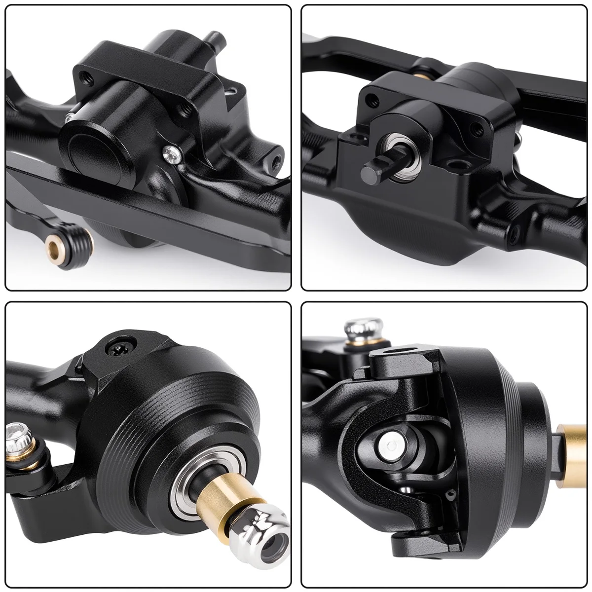 Aluminum Alloy Complete Front & Rear Axle +5mm Width for 1/30 RC Crawler Car Axial SCX30 Upgrade - view 6