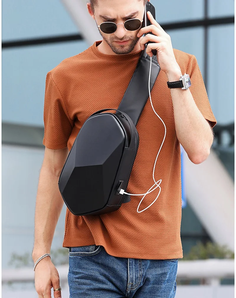 GPR EVA Men Crossbody Bags Cool Man Chest Bag Casual Male Sling Bags Unisex Shoulder Bag