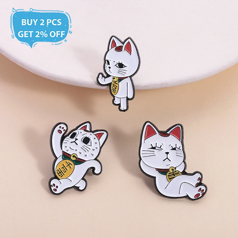 أنيمي توربو الجدة القط المينا دبابيس الكرتون القط تشغيل الاصبع الأوسط دبابيس معدنية شارة التلبيب مضحك مجوهرات هدايا للأصدقاء #2