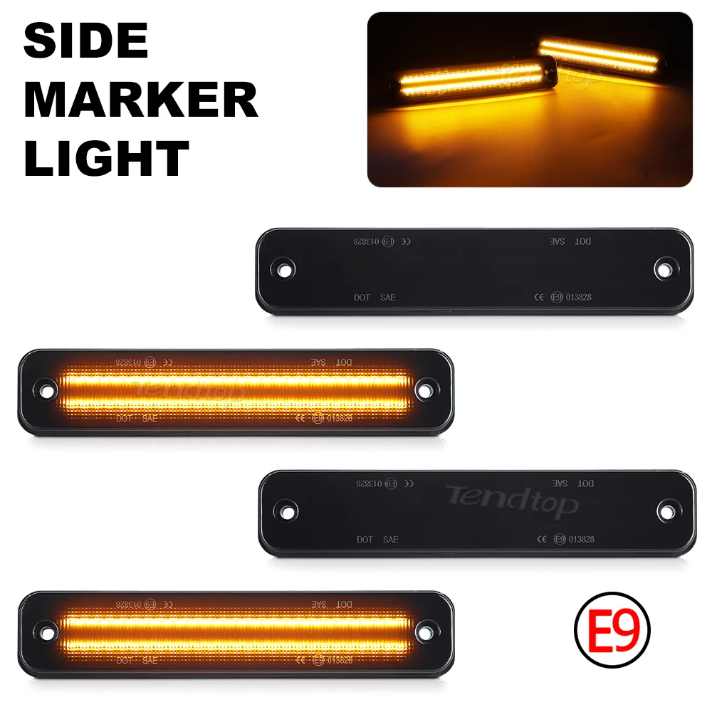 

4PCS LED Amber/Front Rear Side Marker Light Turn Signal Light Smoked Lens Indicator Lighting Lamp for Hummer H2 2003-2009