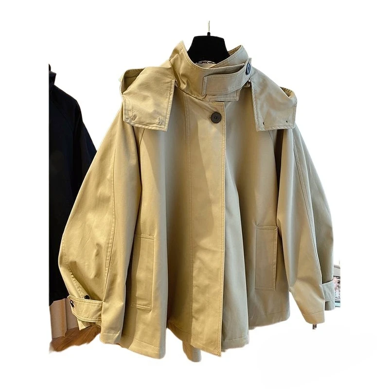 

Retro Cloak Trench Coat Women's Spring and Autumn New Popular Lazy Wind Small Jacket Tide High Appearance Level Fashion Comfort