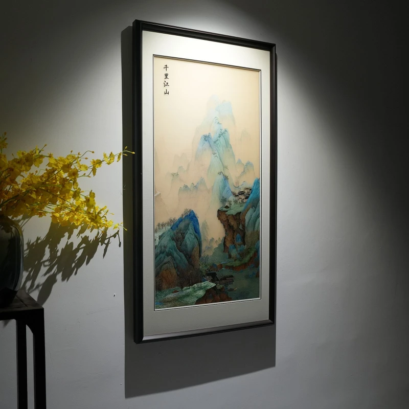 

Pure hand-embroidered decorative painting bedroom living room high-end boutique painting