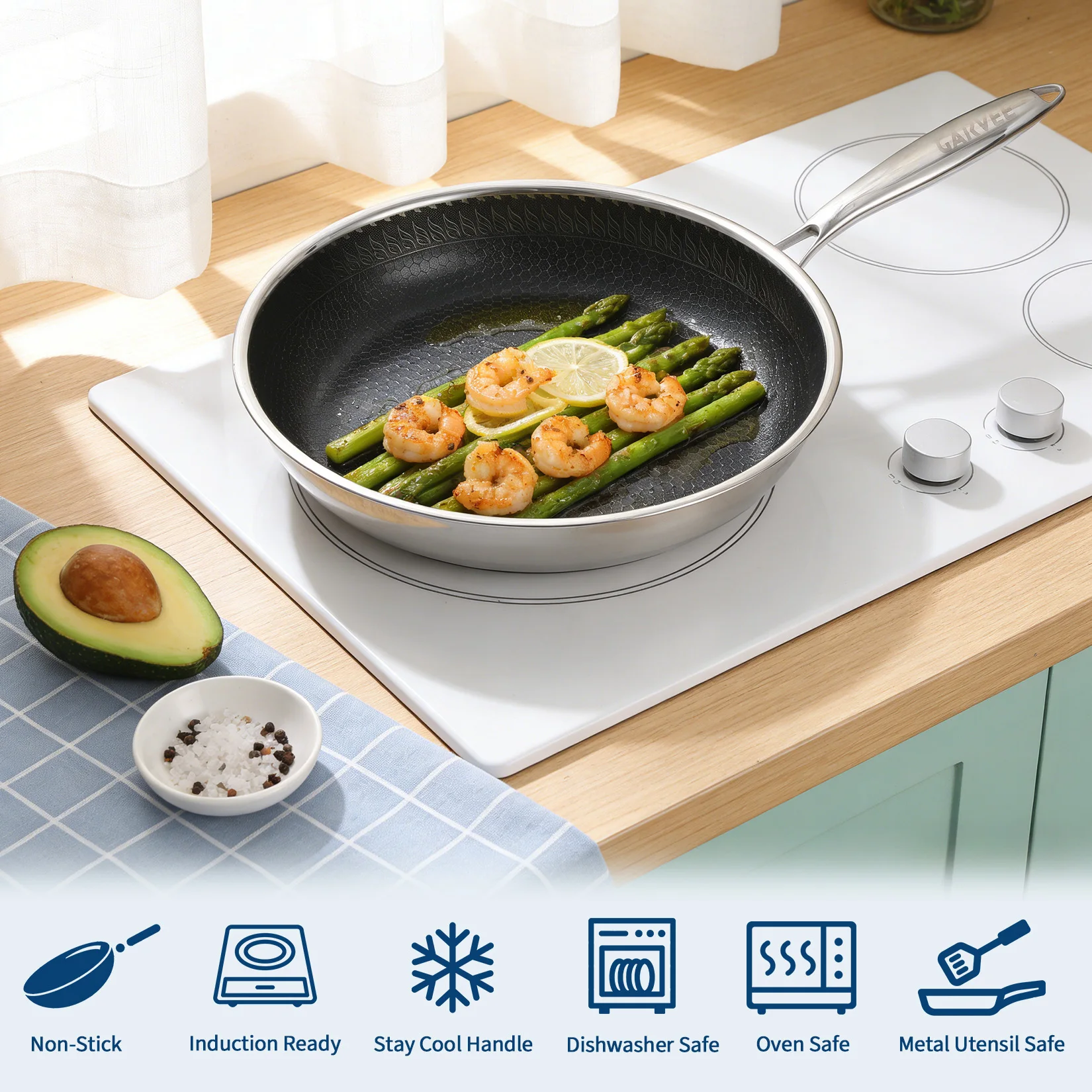 6 Piece Non-Stick Stainless St - Meal Prep Glass Containers Oven Safe recension och pris