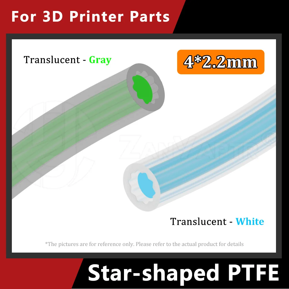 

For 3D Printer parts Star Shaped PTFE Tube for 1.75mm consumables ID2.2MM OD4MM Low-Resistance Ultra-Smooth Flow Heat-Resistant