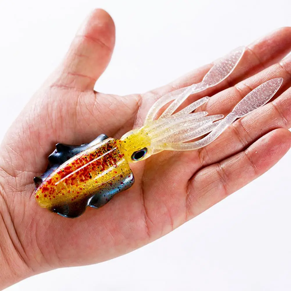 3d Eyes Fishing Lure Glow-in-the-dark Soft Squid Lure with Colorful 3d Eyes for Trolling Fishing 15cm/20g Artificial for Sea