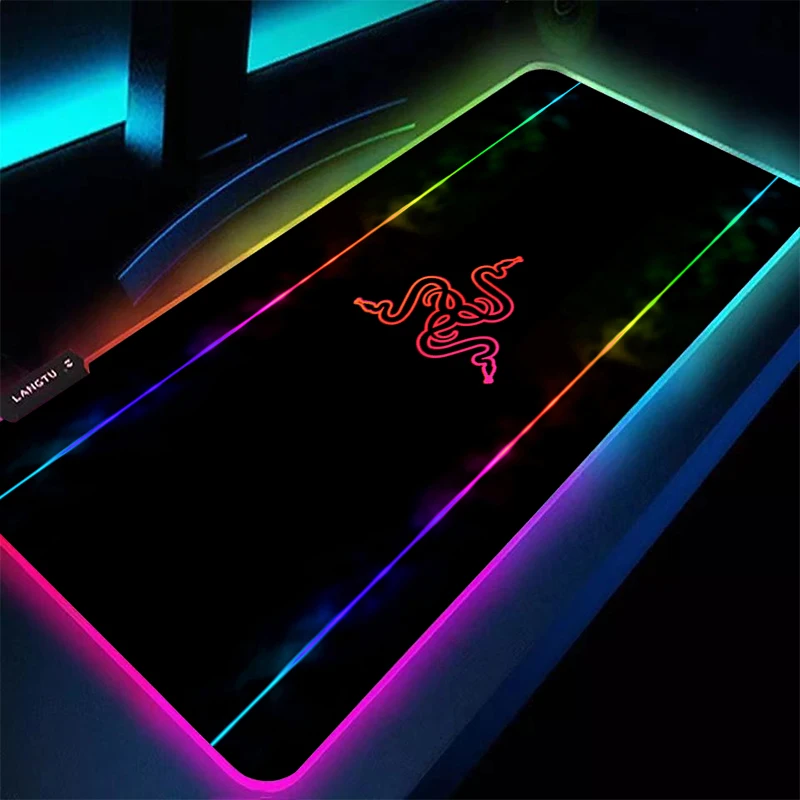 Alas Mouse LED RGB Razer Fashion Mewah, Alas Gaming Besar, Aksesoris PC, Alas Mouse Karet, Alas Laptop Ekstra Besar, Alas Meja Anti Selip HD