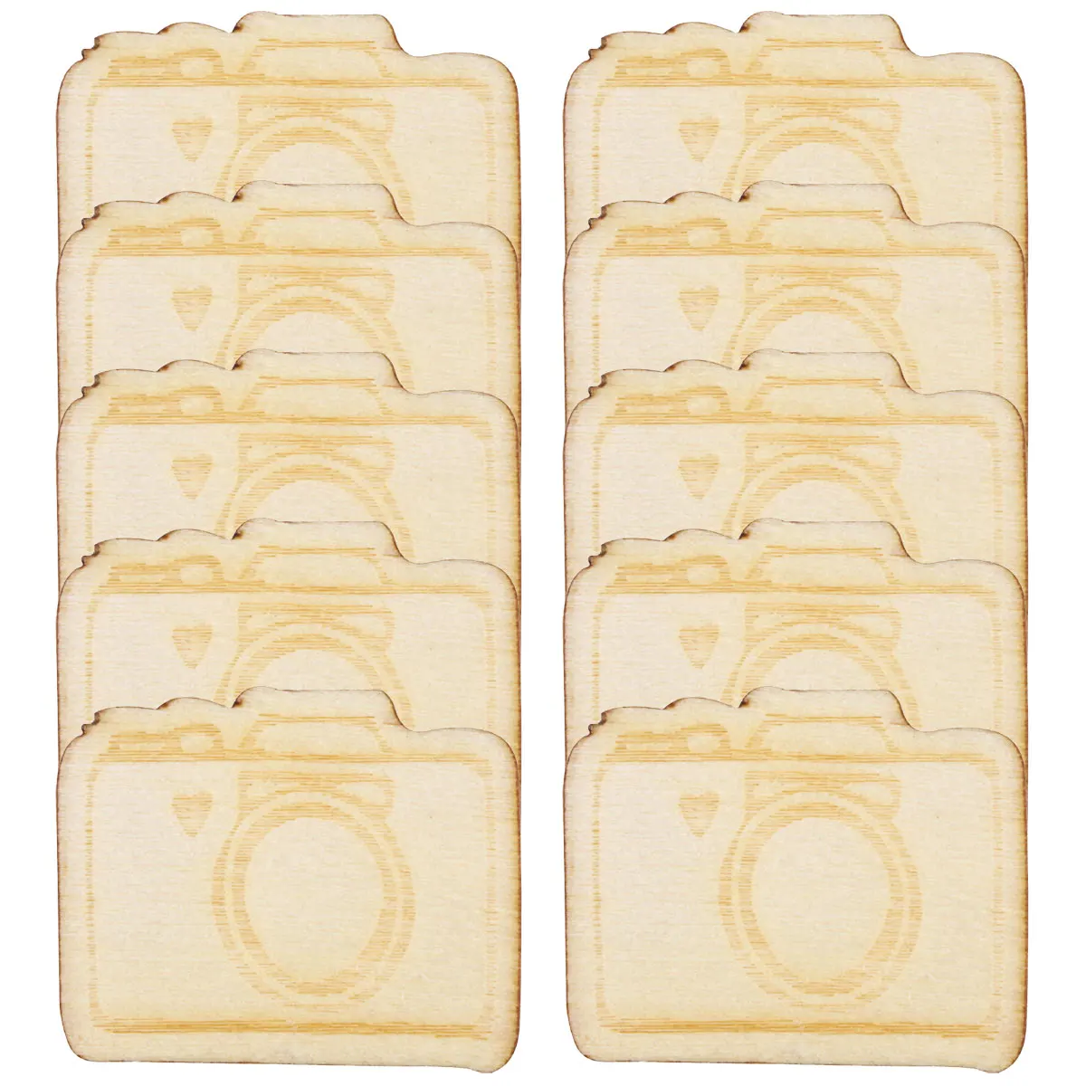 

10pcs Wood Chip Decorations Craft Sticks Unfinished Wooden Cutouts Embellishments for DIY Sewing Accessories Premium Material