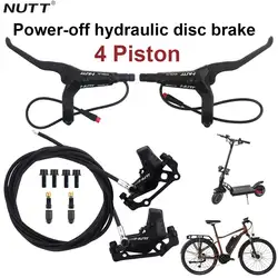 NUTT Electric Sooter Brake Kugoo Electric Scooter Hydraulic Brakes 4 Pistons 140 160 180 MTB Brakes for KUGOO Dualtro