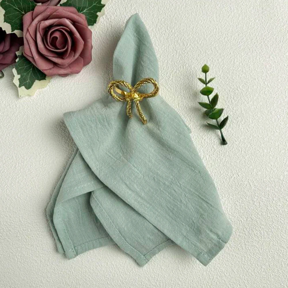 Set of 6 Solid Color Cotton Napkins 30x45cm Soft Tea Table Towels for Christmas Halloween New Year'S Events Wedding Decoration