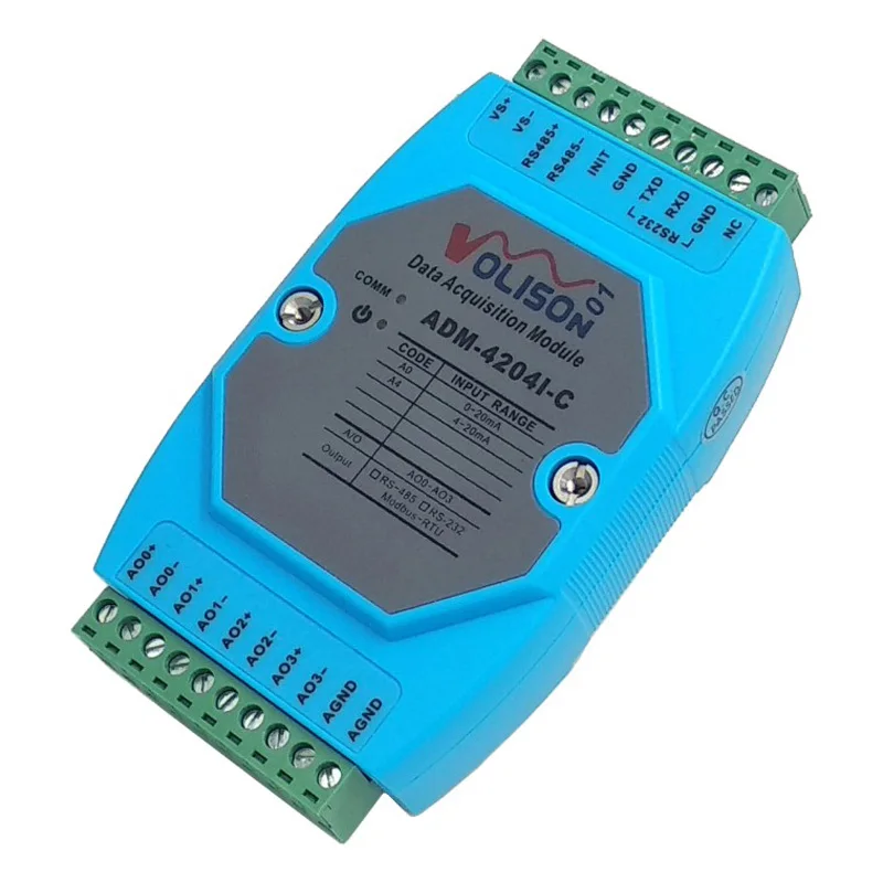 4-kanaals Analoge Uitgang 485 Naar Analoog 4-20ma Signaal Da Module Modbus Rtu ADM-4204I-C