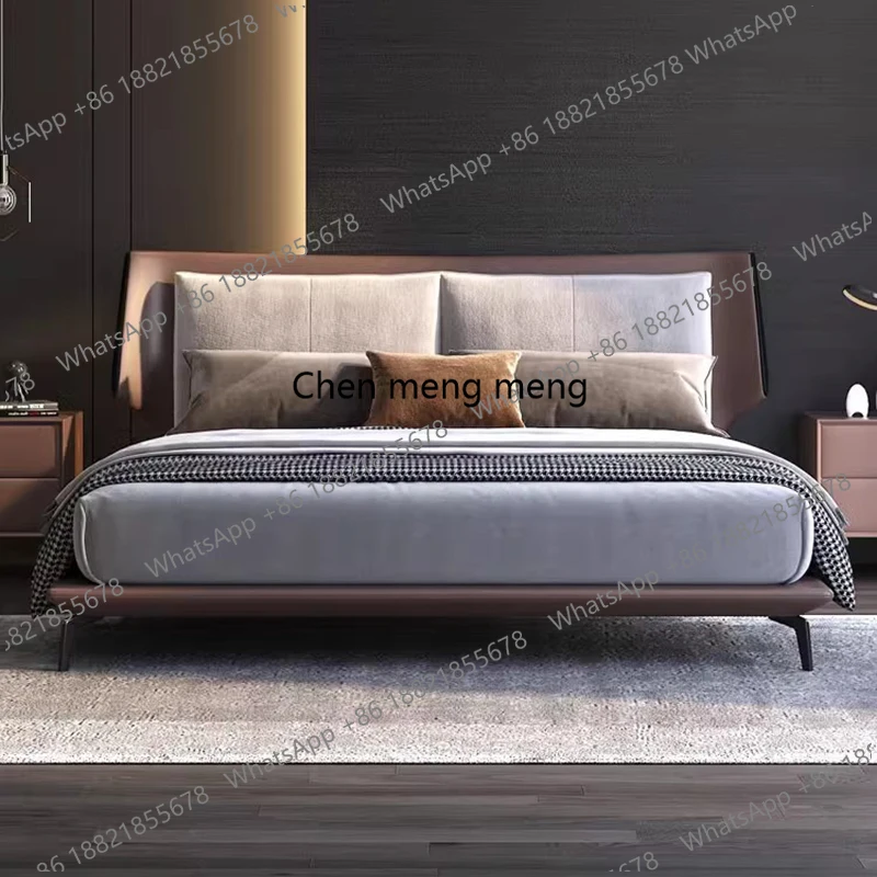 Wooden Floating Bed Design Soft Girls Full Castle Floor Modern Double Headboards Bed Luxury Letto Matrimoniale Salon Furniture