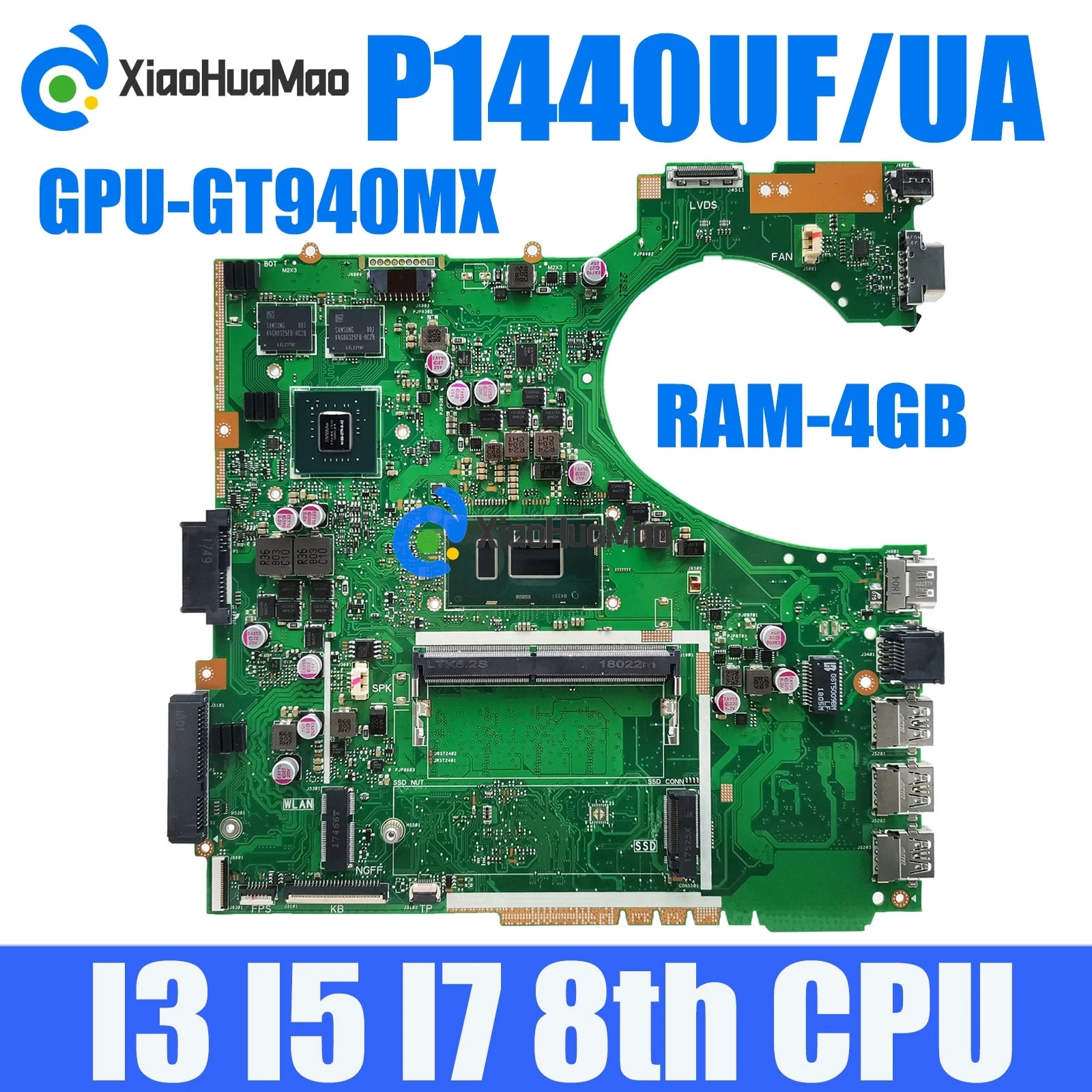 

P1440UF with i3 i5 i7-8th Gen CPU 4GB-RAM UMA/DIS Mainboard For ASUS P1440U P1440UF P1440UA P1440UB P2440UF Laptop Motherboard