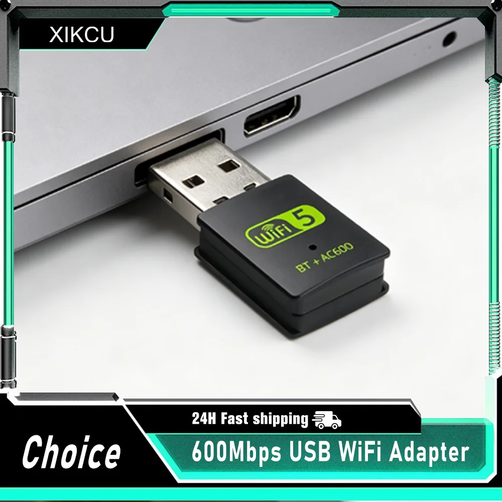 

WiFi 5 Bluetooth 5.0 USB Adapter Dual Band 2.4G 5G 600Mbps For PC For Laptop For Desktop For Windows For Mac Home Office Use