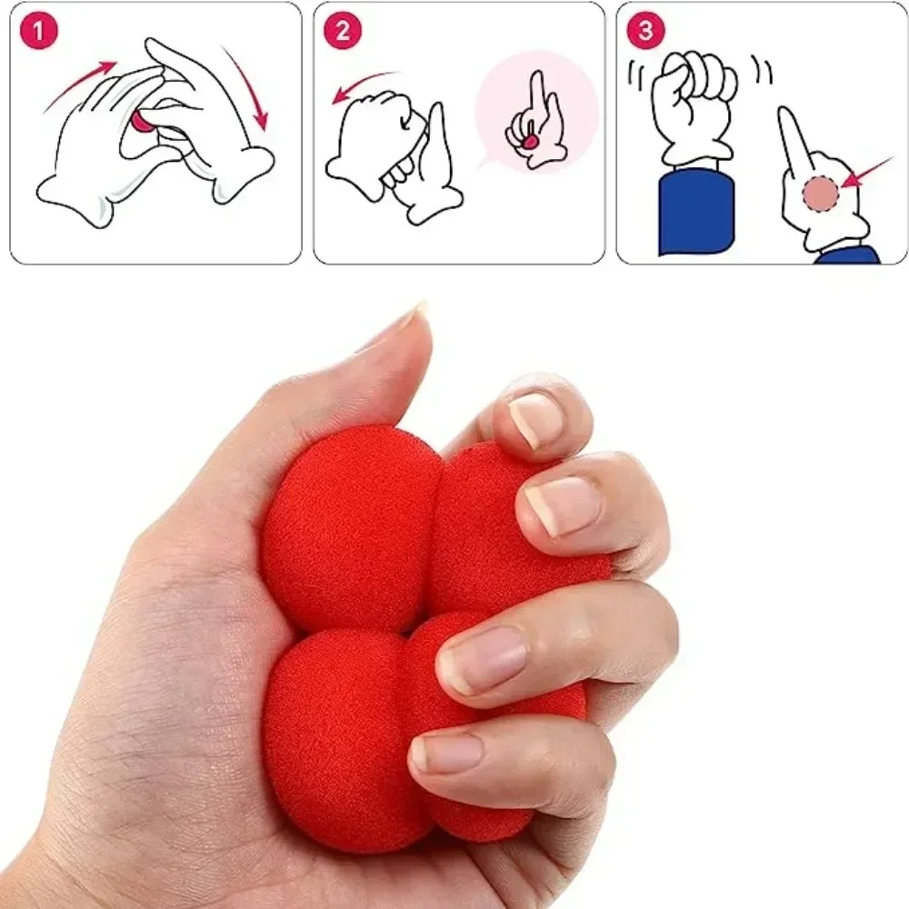 10PCS Kids Red Magic Ball Props Tricks Magicial Toys for Children Sponge Ball Street Classical Illusion Stage Comedy Trick Props