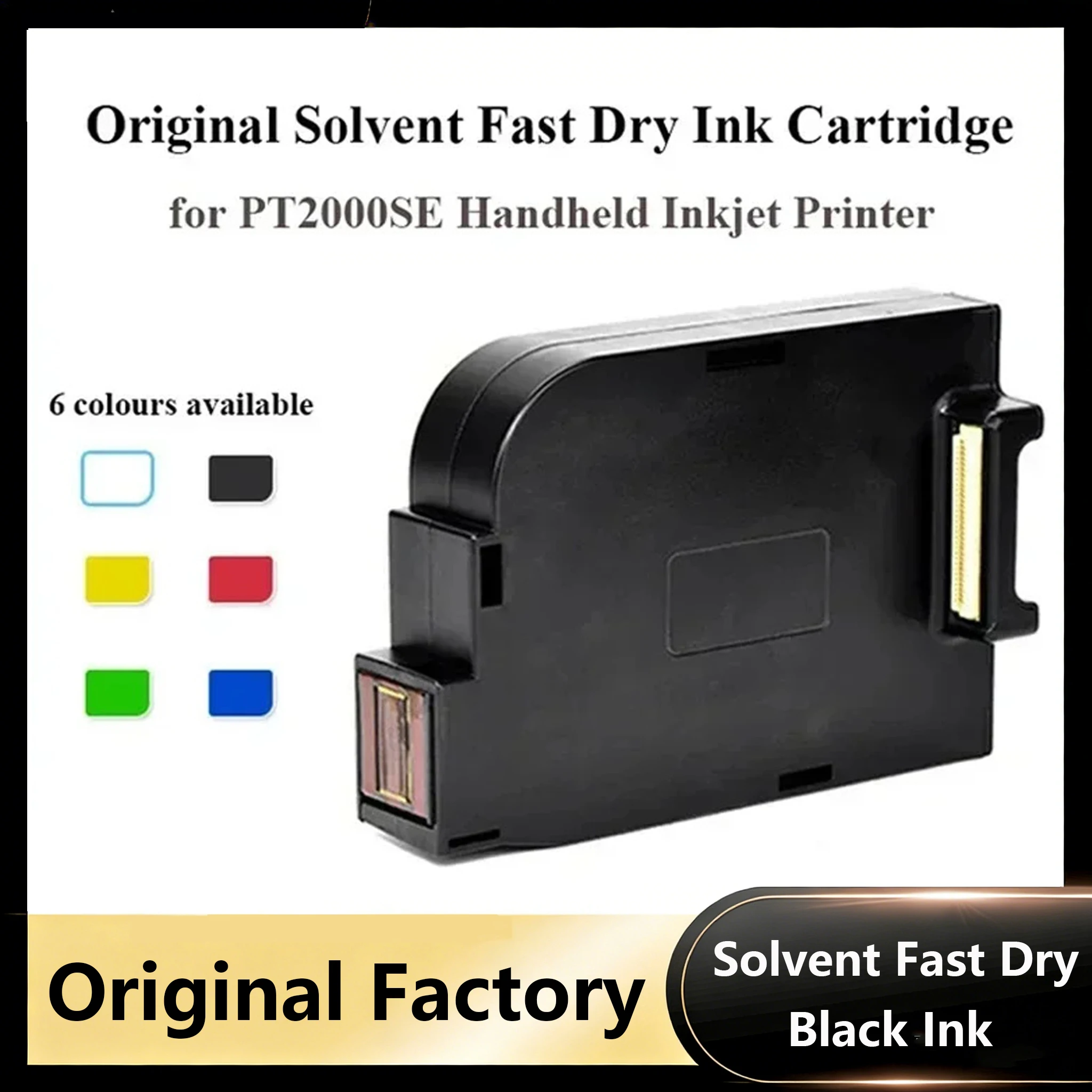 Original Solvent Fast Dry Ink Cartridge Replacement for BESHENG PT2000SE Handheld Inkjet Printer for Label Production Date Time