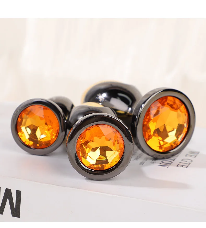 أسود وذهبي مرصع بالألماس قاعدة معدنية بعقب المكونات مناسبة للأزواج مقاسات S/M/L المبتدئين إلى المستخدمين المتقدمين الجنس لعب +18