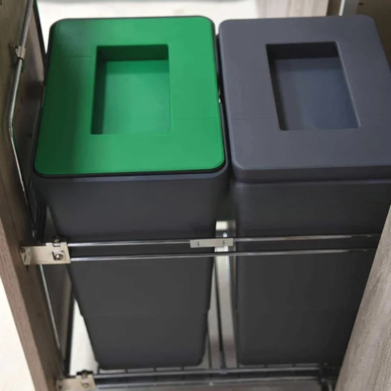 Suitable for Cabinet Storage & Organization, Built-in Cabinet Trash Can and Pull-out Basket