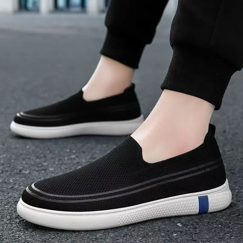 

Men's Spring Autumn New Mesh Casual Shoes Soft Sole Breathable Low Top Slip On Round Toe Lightweight Walking Shoes Elderly Shoes