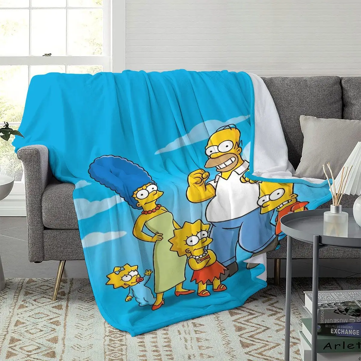 Neue The Simpsons Homer Bart Lisa Abe Kreative Cartoon-Flanelldecke Weiche und bequeme Decke für die Mittagspause und für klimatisierte Räume – Detail 13