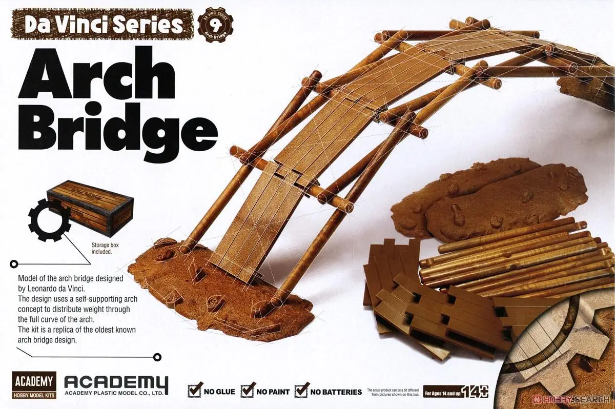 

Academy 18153 Da Vinci Science series Arch Bridge glue-free (Plastic model)