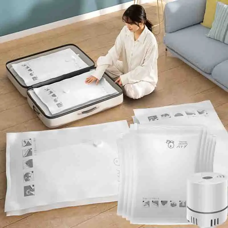 

1-3PCS Cotton Quilt Clothes Vacuum Storage Bag Household Clothing Storage Vacuum Compression Bag With Vacuum Function Vacuum Bag
